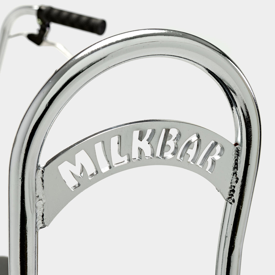 Icy Chrome 26" Milkbar bike seat frame logo